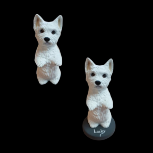 Keramikurne "Westie", handbemalt nach Fotovorlage